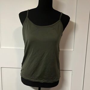 Icebreaker dark green brown tank top women’s large